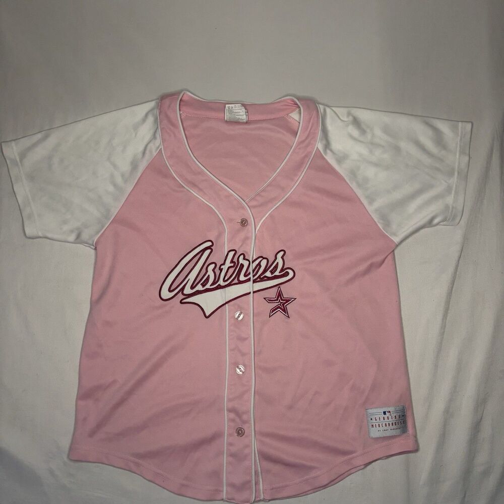 Houston Astros Pink Baseball Jersey MLB Genuine Merchandise Women’s M